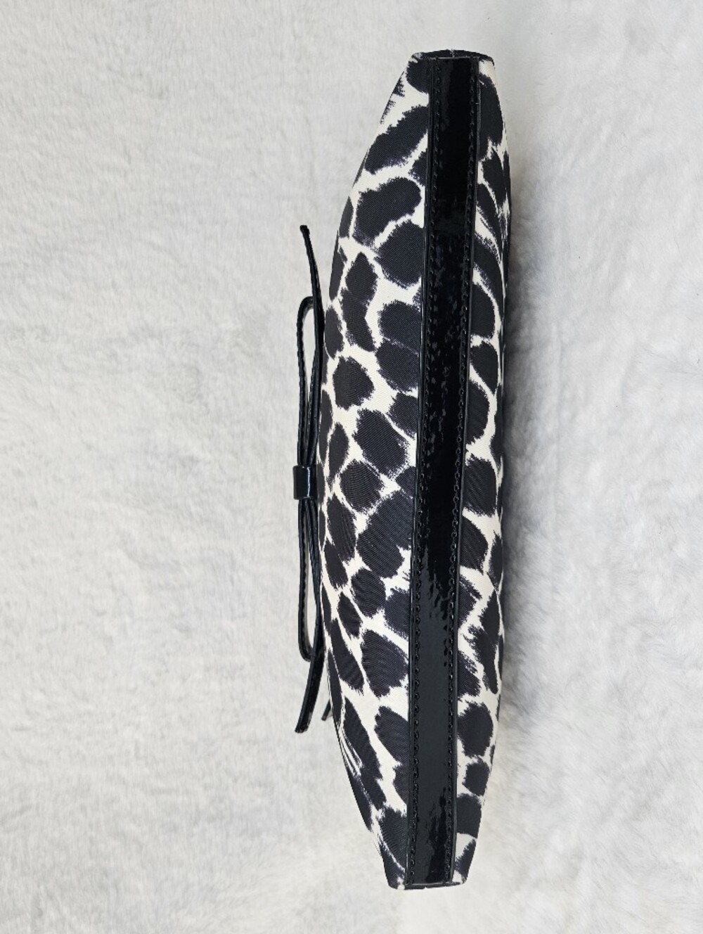kate spade Black and White Leopard Print Shoulder Bag with Bow - Picture 7 of 10